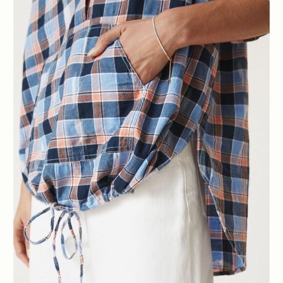 Anthropologie Pilcro Plaid Henley Tunic Size Medium - Picture 3 of 10